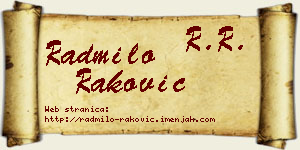 Radmilo Raković vizit kartica